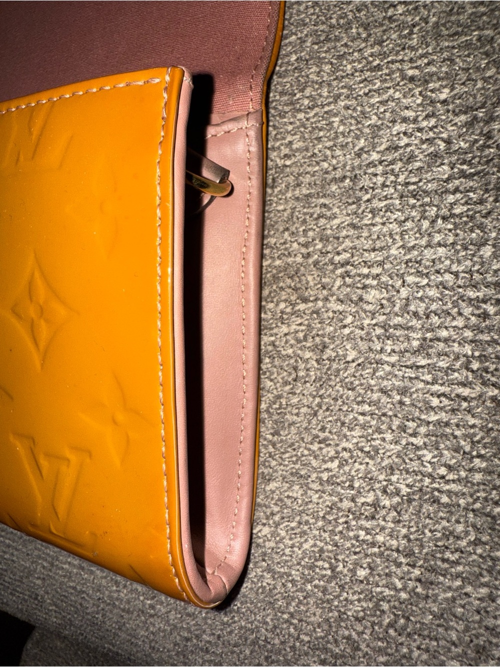 Louis Vuitton Rossmore Clutch Bag Shoulder Tan Monogram Vernis - Picture 14 of 16